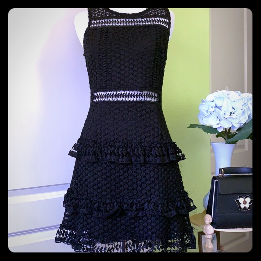 COPY - Stylish Standout Lace Mini Dress in Black